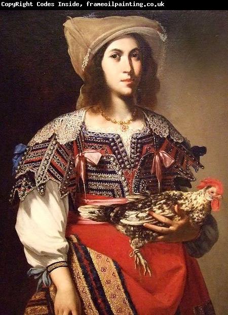 Massimo Stanzione Woman in Neapolitan Costume by Massimo Stanzione 1635 Italian oil